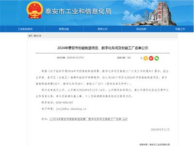 公司入選泰安市智能制造項(xiàng)目